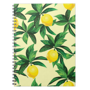 Carnet citron vintage, motif sans couture décorative