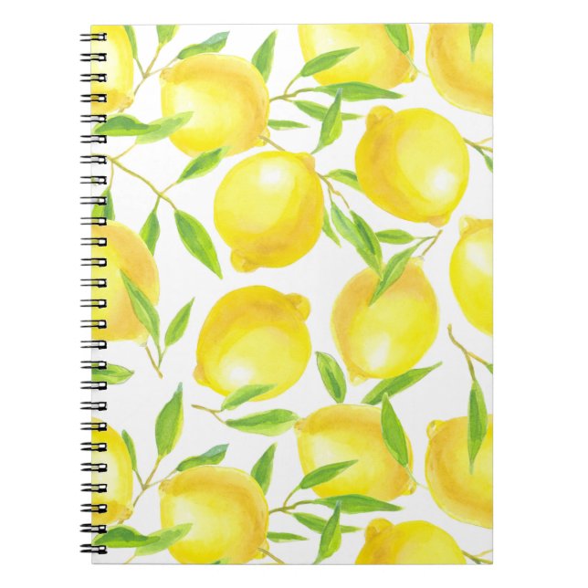 Carnet Citrons et motif feuille (Devant)