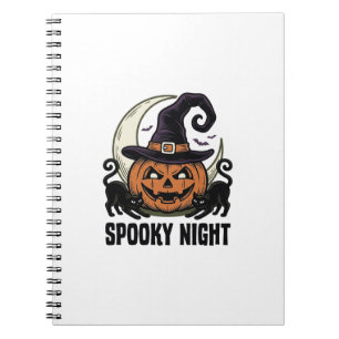 Carnet Citrouille de Halloween Chat Chapeau de Sorcière V