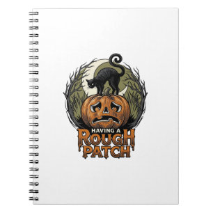 Carnet Citrouille d'Halloween Chat Tache Brute Gravure Vi