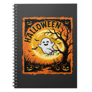Carnet Citrouille fantôme d'Halloween Arbre ensorcelé