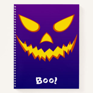 Carnet Citrouille Jack-o'-lantern de la face d'Halloween
