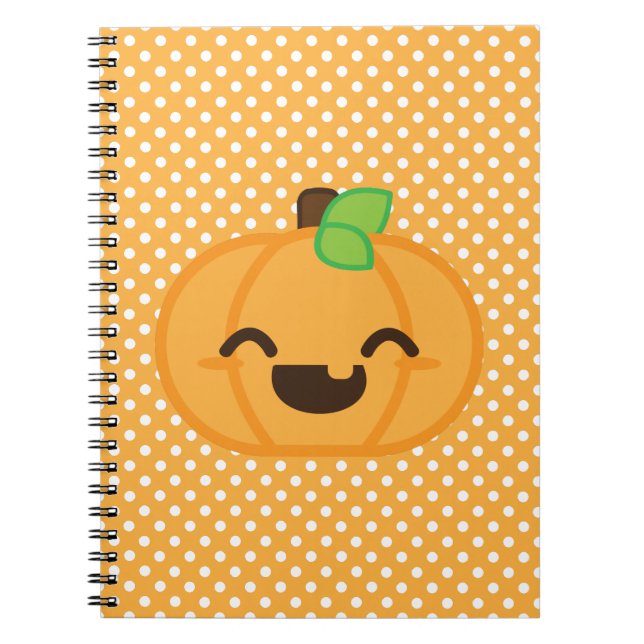 Carnet Citrouille Kawaii Jack-o'-lantern (Devant)