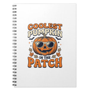 Carnet Citrouille la plus cool du patch Halloween vintage