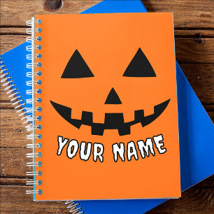 Carnet Citrouille orange personnalisée Halloween Votre no
