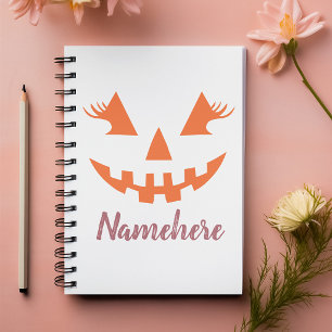 Carnet Citrouille personnalisée Jack O Lantern Halloween 