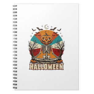 Carnet Citrouille squelette méditant Halloween Soleil Rét