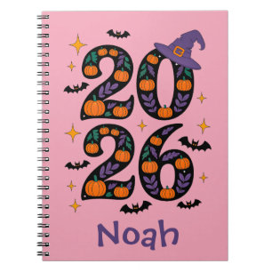 Carnet Citrouilles de la sorcière rose Halloween 2026 Cha