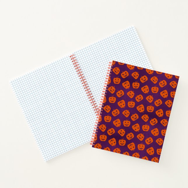 Carnet Citrouilles d'Halloween sur Motif Arrière - plan v (Intérieur)