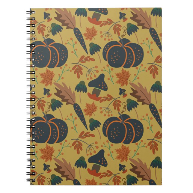 Carnet Citrouilles et carottes motif sans soudure (Devant)