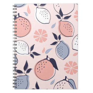 Carnet Citrus Abstrait Motif de citron et d'oranges en Pa