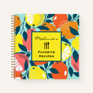 Carnet Citrus citron moderne Art Fruit Recette personnali