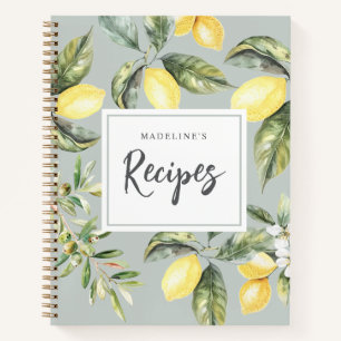 Carnet Citrus citron Nature Rustique Recette personnalisé