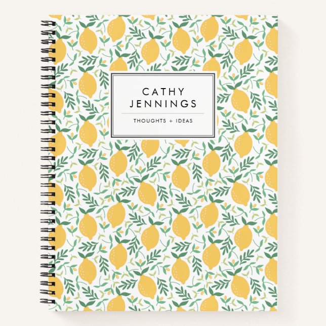 Carnet Citrus citron rustique Jaune Été Vert Feuille (Devant)