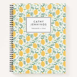 Carnet Citrus citron rustique Jaune Feuille de verdure es