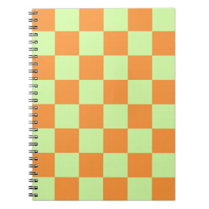 Carnet Citrus vert orange À damiers En vichy Motif