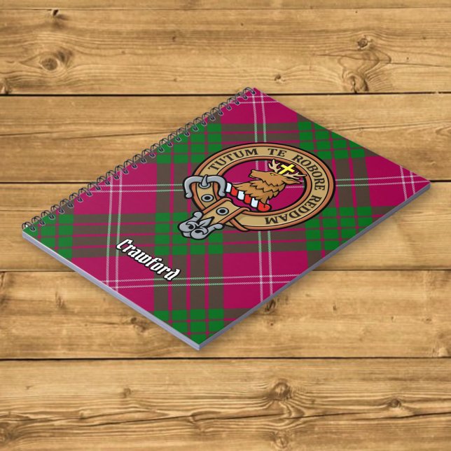 Carnet Clan Crawford Crest sur Tartan (Créateur téléchargé)