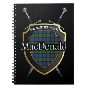 Carnet Clan MacDonald Tartan Shield & Swords