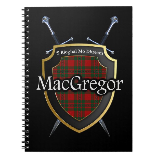 Carnet Clan MacGregor Tartan Shield & Swords (Devant)