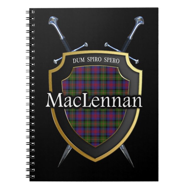 Carnet Clan MacLennan Tartan Shield & Swords (Devant)
