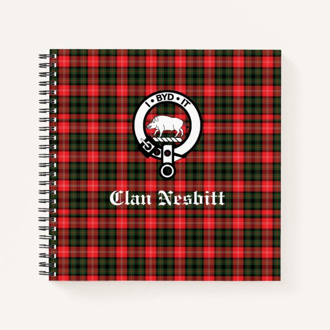Carnet Clan Nesbitt Crest & Tartan Recette personnalisée (Devant)