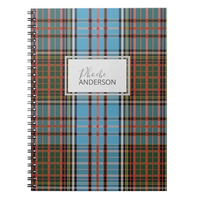 Carnet Clan Tartan personnalisé Anderson Chèque Plaid (Devant)