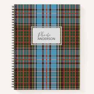 Carnet Clan Tartan personnalisé Anderson Plaid Motif