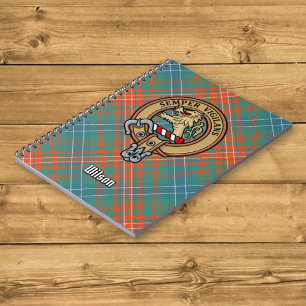 Carnet Clan Wilson Crest au-dessus de Tartan antique