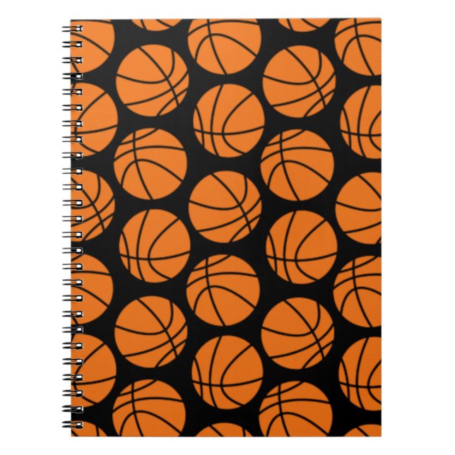 Carnet Classic Basketball Pattern on Black (Devant)