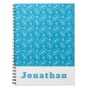 Carnet Classic Boys Blue Football Star Ball Nom du Motif