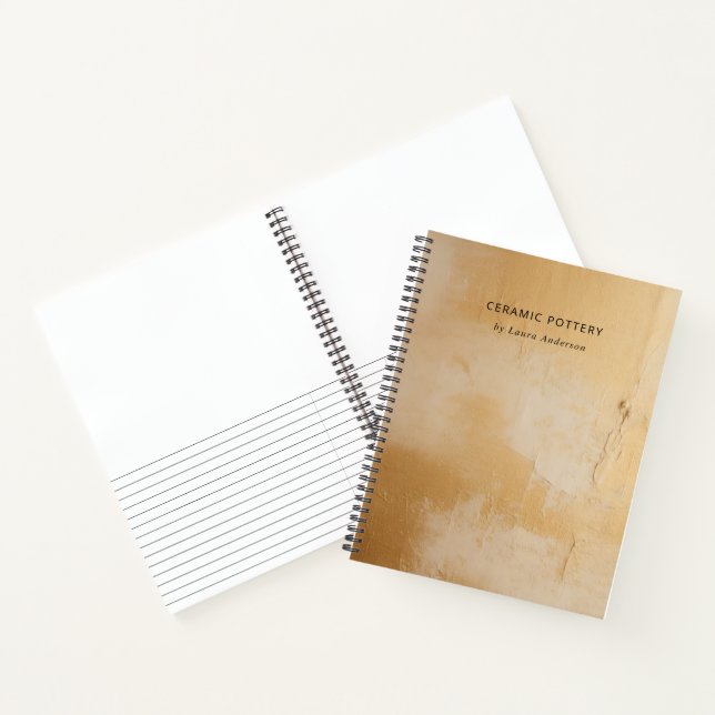 Carnet Classique Artistique Chic Beige Or Peinture Textur (Intérieur)