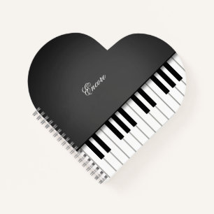 Carnet Clavier Black Grand Piano Musique Élégant Personna