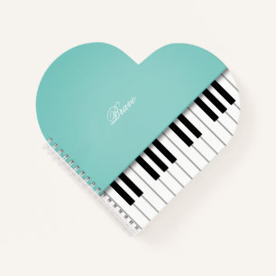 Carnet Clavier de musique de piano grand aqua personnalis