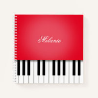 Clavier de musique de piano rouge vif personnalisé