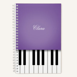 Carnet Clavier de musique violet Piano Personnalisé Noteb