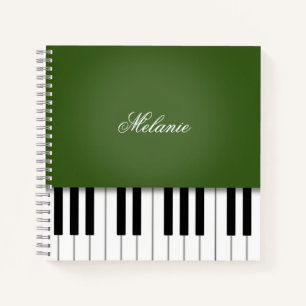 Carnet Clavier Moss Green Piano Music Personnalisé
