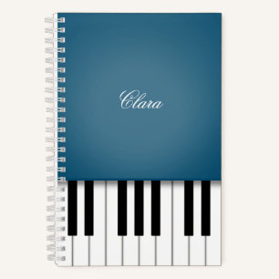 Carnet Clavier Piano Peacock Bleu élégant Personnalisé