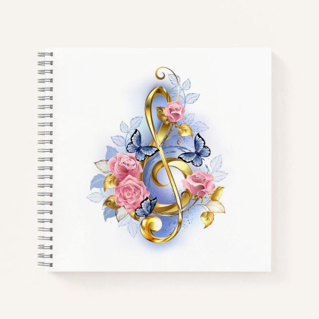 Carnet Clé de fer avec roses roses roses (Devant)