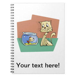 Carnet Clipart de cuvette de chat et de poissons