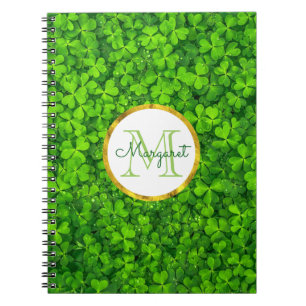Carnet Cloches vertes luxuriantes avec huile d'or et mono