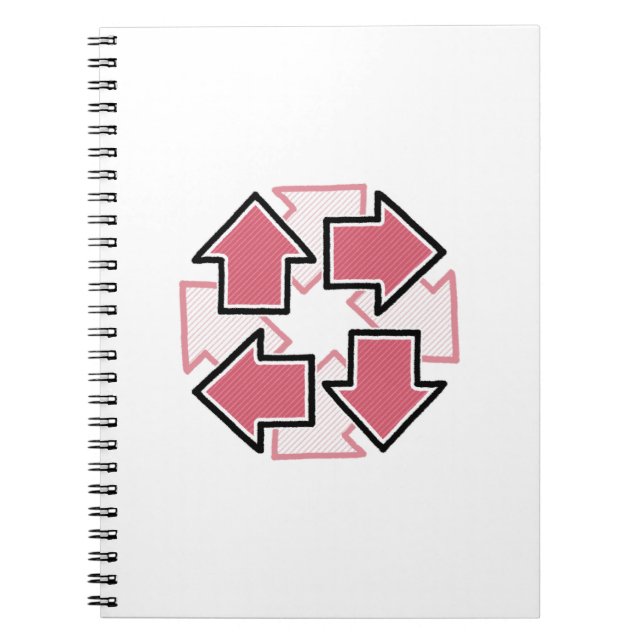 Carnet Clockwise Arrows Minimal Geometric Red (Devant)