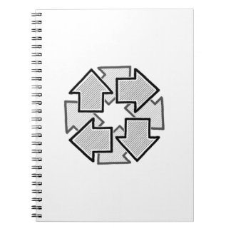 Carnet Clockwise Arrows Minimal Geometric White Variant 1