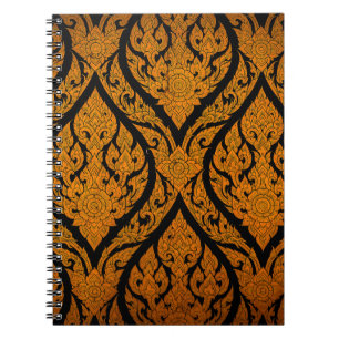 Carnet Closeup Thai motif sculpter lotus photo à la porte