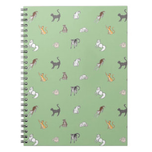 Carnet clowder de chats en set de table sage