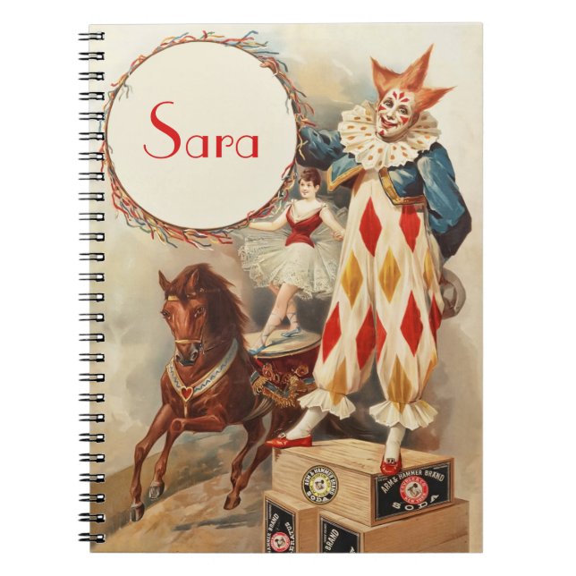 Carnet Clown de cirque Vintage (Devant)