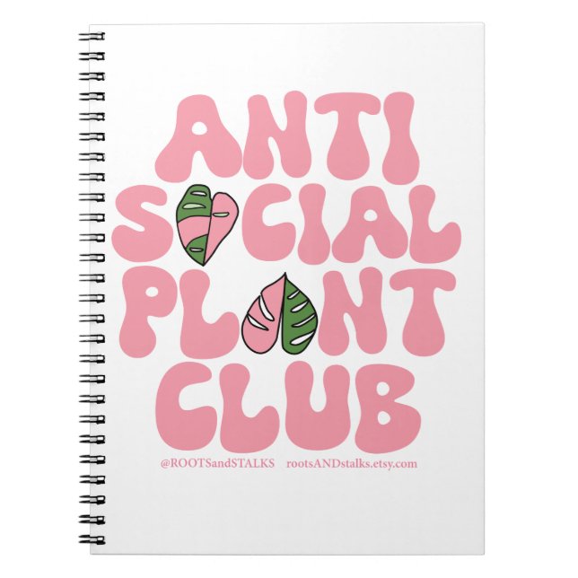 Carnet Club Plante anti-social - Sweatshirt Plantes de la (Devant)