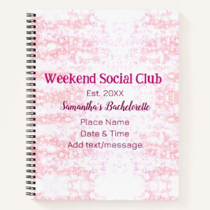 Carnet club social de week-end rose paillettes enterremen