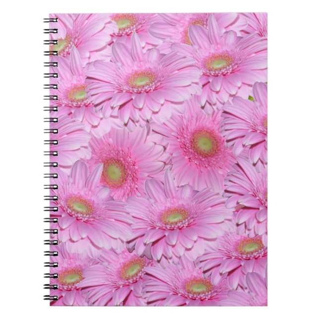 Carnet Clusters de fleurs de Gerbera rose, (Devant)