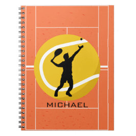 Carnet Coach Joueur De Tennis Personnalisé Servant Sports