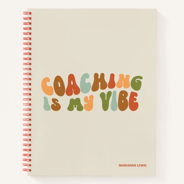 Carnet Coaching rétro et Super Est Ma Vibe, Coach (Devant)